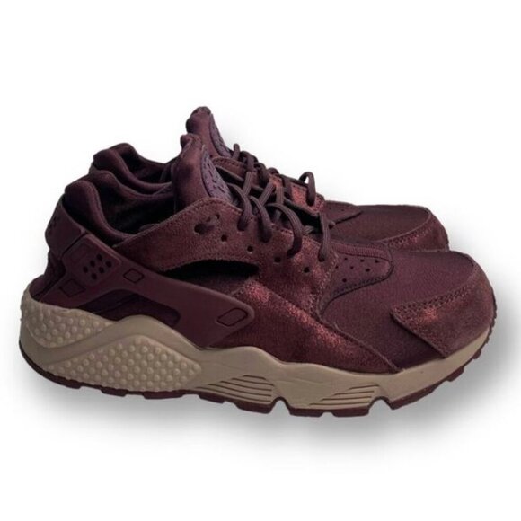 Nike Air Huarache Run Burgundy Crush Suede Sneakers BV1170-600 Women’s Size 11 - Picture 2 of 10